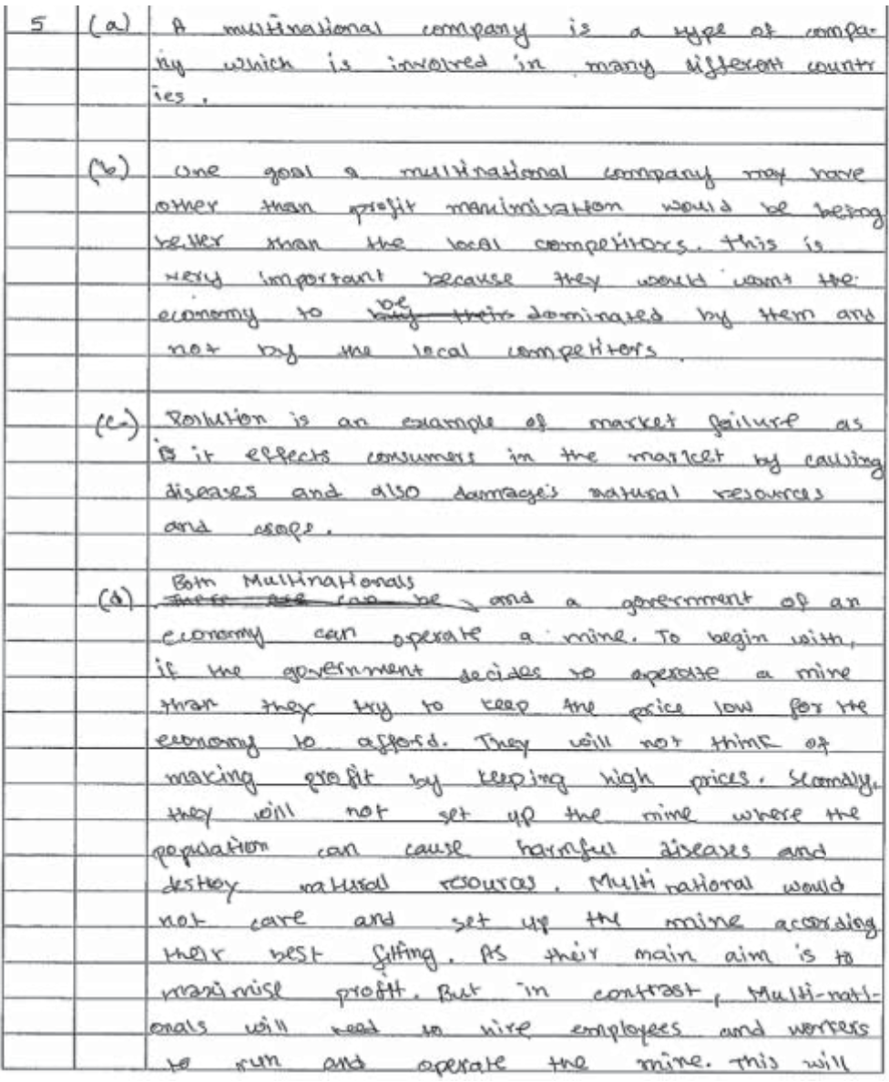 Example Candidate Responses (Standards Booklet)